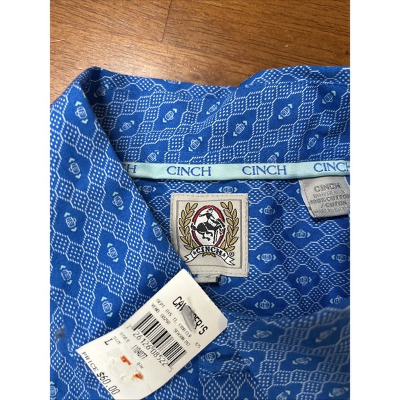 New Cunch Button Down Shirt Men's Size Large Blue Western Rancher NWT - Picture 4 of 14